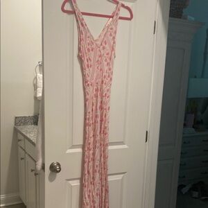 LoveShackFancy Pink and Cream Floral Dress